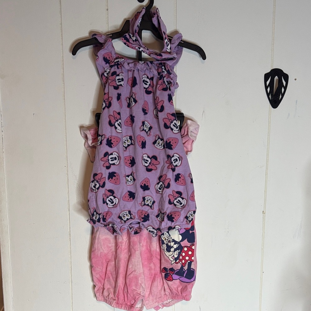 218 - Pink and Purple Minnie Mouse Romper